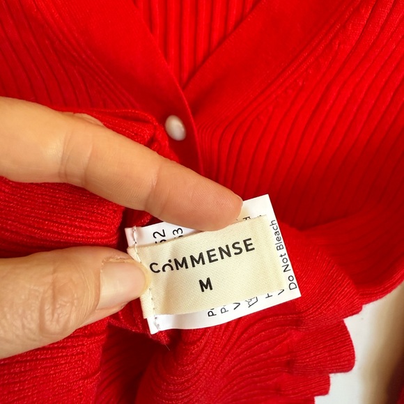 Commense Red Ribbed Cardigan - Picture 8 of 9